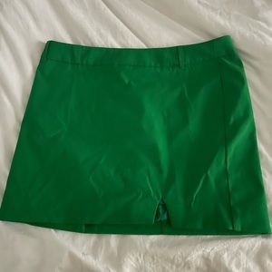 Green mini skirt